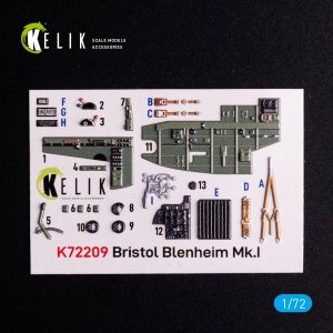 Kelik K72209 Bristol Bleninheim Mk.1 - interior 3D decals for Airfix kit (1/72)