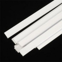 Plastruct 90726 PRĘT 0,5mm x 3,2mm - 250mm (Styrene White) / 10 szt.