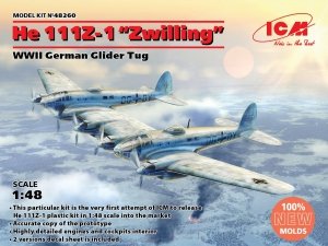 ICM 48260 He 111Z-1 “Zwilling”, WWII German Glider Tug 1/48 