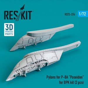RESKIT RS72-0376 PYLONS FOR P-8A POSEIDON FOR BPK KIT (2 PCS) (3D PRINTED) 1/72