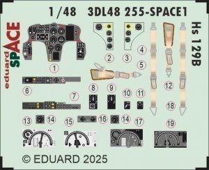 Eduard 3DL48255 Hs 129B SPACE for TAKOM (3D Decals) 1/48