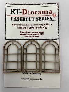 RT-Diorama 35958 Church window romanesque No.1 (3pcs) 1/35