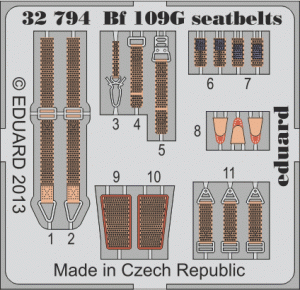Eduard 32794 Bf 109G seatbelts 1/32 Revell