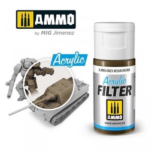 Ammo of Mig 0823 ACRYLIC FILTER Medium Brown 15 ml