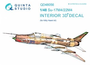 Quinta Studio QD48056 Su-17M4/22M4 3D-Printed coloured Interior on decal paper (for KittyHawk kit) 1/48