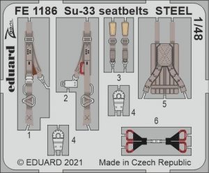 Eduard FE1186 Su-33 seatbelts STEEL MINIBASE 1/48