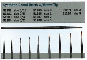 Italeri 51284 0/2 Synthetic round brush with brown tip