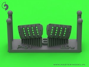 Master AM-72-176 P-51 Mustang - pokrywa wlotu powietrza do gaźnika - typ z żaluzjami dla RAF - wersja B (do modelu Eduard) 1/72