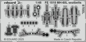 Eduard FE1518 MH-60L seatbelts STEEL ICM 1/48