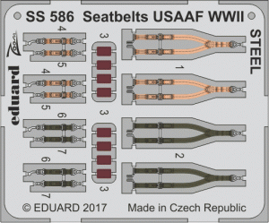 Eduard SS586 Seatbelts USAAF WWII STEEL 1/72