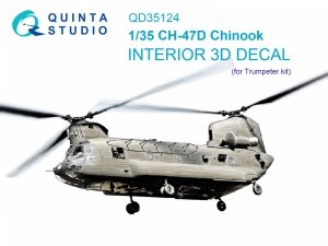 Quinta Studio QD35124 CH-47D 3D-Printed coloured Interior on decal paper (Trumpeter) 1/35
