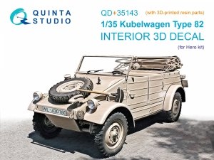Quinta Studio QD+35143 Kubelwagen Type 82 3D-Printed & coloured Interior on decal paper (Hero) (with 3D-printed resin parts)1/35