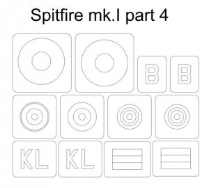 Omask 34016 Spitfire Mk.I part 4 (for Eduard 11143 kamo E) 1/48
