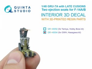 Quinta Studio QR+48094 GRU-7A late, 2 ejection seats for F-14 A/F-14B (Hasegawa, GWH) 1/48