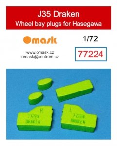Omask 77224 J35 Draken wheel bay plugs (for Hasegawa) 1/72