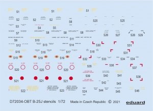 Eduard D72034 B-25J stencils HASEGAWA/REVELL 1/72