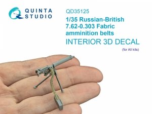 Quinta Studio QD35125 Russian-British 7.62-0.303 Fabric ammunition belts (All kits) 1/35