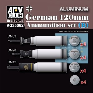 AFV Club AG35062 German 120mm Ammunition set (B) (Aluminium) 1/35