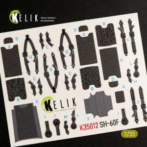 KELIK K35012 SH-60F OCEAN HAWK INTERIOR 3D DECALS FOR KITTY HAWK KIT 1/35