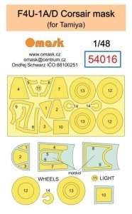 Omask 54016 F4U-1A/D Corsair mask (for Tamiya) 1/48