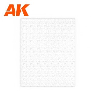 AK Interactive AK6581 PAVEMENT SPIKE BRICK SHEET 245 X 195MM / 9.64 X 7.68 “ TEXTURED STYRENE SHEET – 1 UNIT 