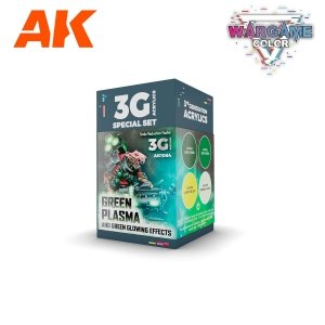AK Interactive AK1064 WARGAME COLOR SET. GREEN PLASMA AND GLOWING EFFECTS. 4x17 ml