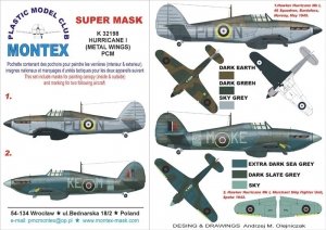 Montex K32198 HURRICANE I (MET.WINGS) 1/32