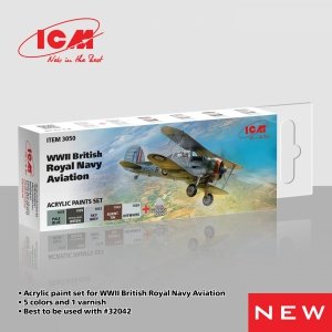ICM 3050 Acrylic paints set for WWII British Royal Navy Aviation 12 ml х 6