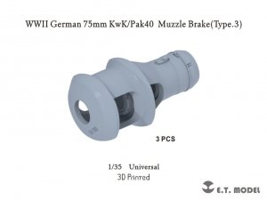 E.T. Model P35-303 WWII German 75mm KwK/Pak40 Muzzle Brake Type.3 ( 3D Print ) 1/35