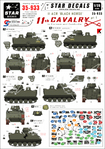 Star Decals 35-933 11th Cavalry in Vietnam and Cambodia 1 1/35