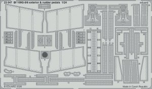Eduard 23047 Bf 109G-5/6 exterior & rudder pedals Photo etched set for AIRFIX 1/24