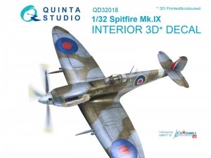 Quinta Studio QD32018 Spitfire Mk.IX 3D-Printed & coloured Interior on decal paper (for Tamiya kit) 1/32