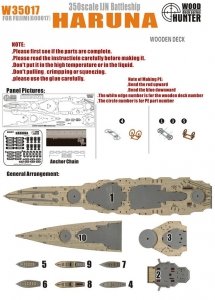 Wood Hunter W35017 Wood Deck IJN Haruna for Fujimi 1/350