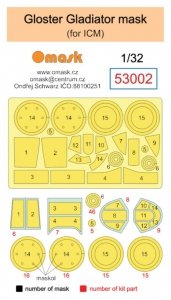 Omask 53002 Gloster Gladiator mask (for ICM) 1/32