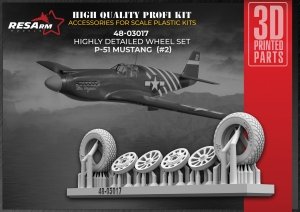 RESArm 48-03017 P-51 VAR 2 - Wheels under load (3D resin printing) 1/48