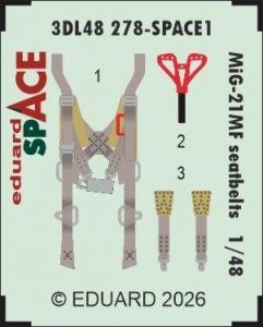 Eduard 3DL48278 MiG-21MF seatbelts SPACE 1/48
