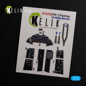 KELIK K72113 F9F-2 Panther interior 3D decals for HobbyBoss kit 1/72