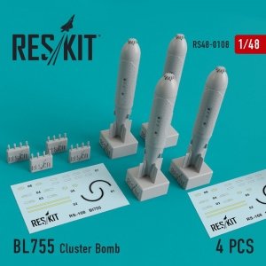 RESKIT RS48-0108 BL755 Cluster Bomb (4 pcs) 1/48