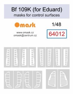 Omask 64012 Bf Bf 109 K masks for control surfaces (for Eduard) 1/48