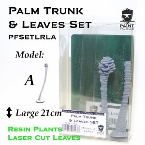 Paint Forge PFSETLRLA Laser Cut + Resin Plants PALM SET LEAVES + TRUNK A, size L