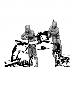 Glowel Miniatures 48014 US M4 Commander And 50 Cal Gunner (2 Figures, 3D Printed) 1/48