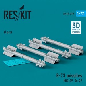 RESKIT RS72-0372 R-73 missiles (4 pcs) (3D Printed) 1/72