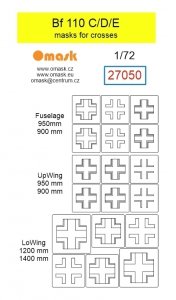 Omask 27050 Messerschmitt Bf-110 C / D / E - Masks for Crosses 1/72