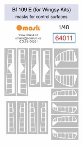 Omask 64011 Bf Bf 109 E masks for control surfaces (for Wingsy Kits) 1/48