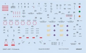Eduard D48071 P-38 stencils 1/48