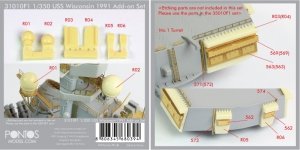 Pontos 31010F1 USS Wisconsin 1991 Add-on Set 1/350