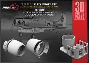 RESARM 48-12010 Motor housing, blinds - Douglas A-1 Skyraider (3D resin printing) 1/48