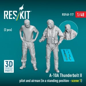 RESKIT RSF48-0117 A-10А Thunderbolt II pilot and airman (in a standing position - scene 1) (2 pcs) (3D Printed) (1/48)