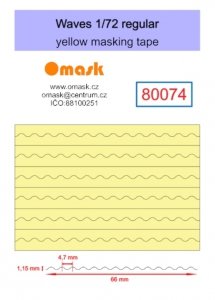 Omask 80074 regular waves 1.15x66mm (yellow masking tape) 1/72