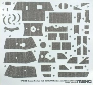 Meng Model SPS-058 Sd.Kfz.171 Panther Ausf.D Zimmerit Decal 1:35